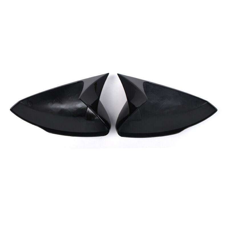 2pcs Rear View Wing Mirror Cover Caps For VW Polo MK6 2018-2022 Gloss Black