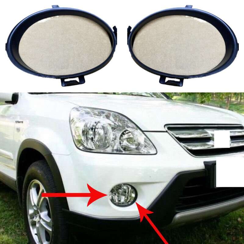 2x Front Left Right Fog Light Black ABS Round Trim For Honda CR-V crv 2005-2006
