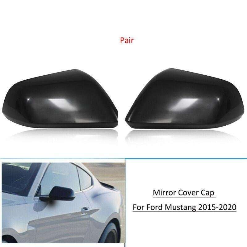 Pair Rear View Mirror Cover Primed Cap For Ford Mustang 2015-2020
