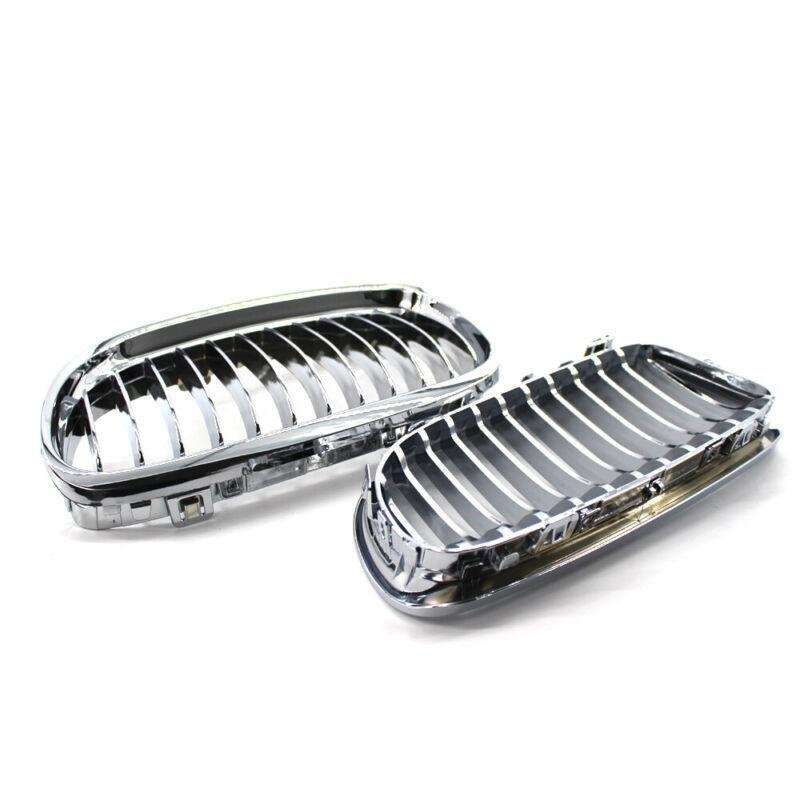 2X/Set Chrome Silver Car Front Grille fit for BMW 3 Series E90 09-11 Mesh Grill