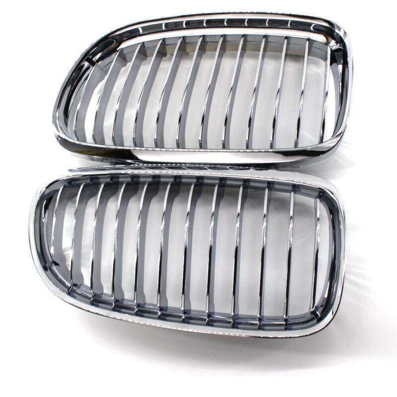 2X/Set Chrome Silver Car Front Grille fit for BMW 3 Series E90 09-11 Mesh Grill