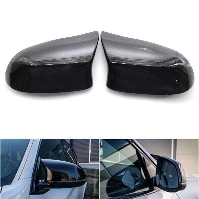Shiny Gloss Black Side Mirror Cover Caps M Style for BMW X5 F15 X6 F16 2014-2018