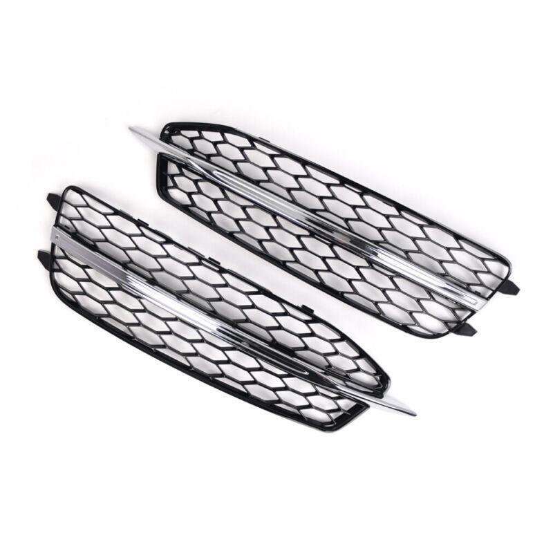 2pcs Front Bumper Fog Light Grille Covers For Audi A6 C7 S Line 2011-2014 Type C
