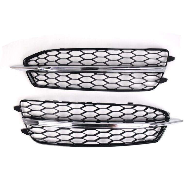 2pcs Front Bumper Fog Light Grille Covers For Audi A6 C7 S Line 2011-2014 Type C