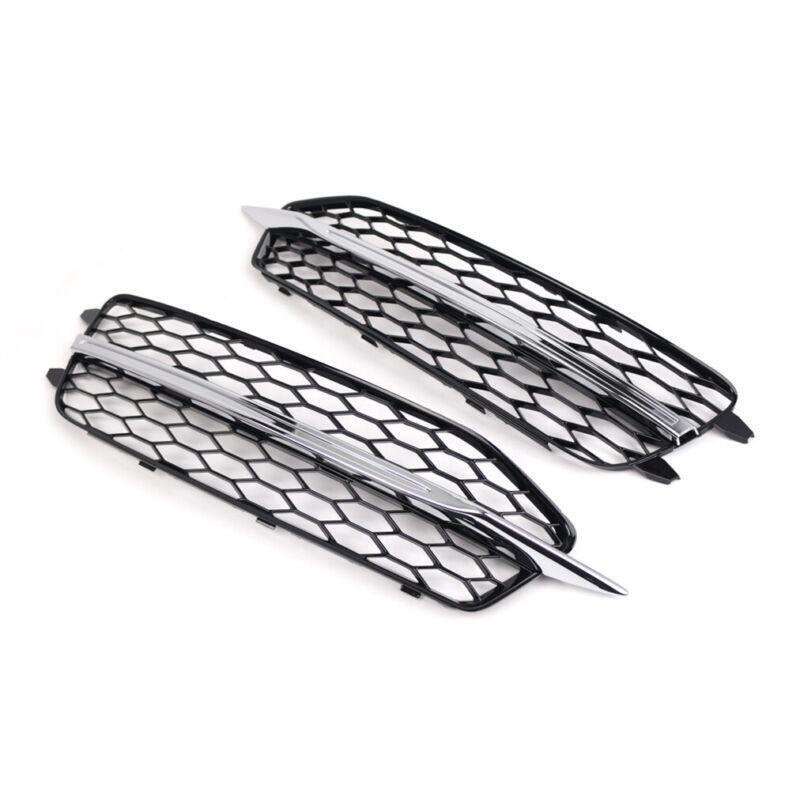 2pcs Front Bumper Fog Light Grille Covers For Audi A6 C7 S Line 2011-2014 Type C
