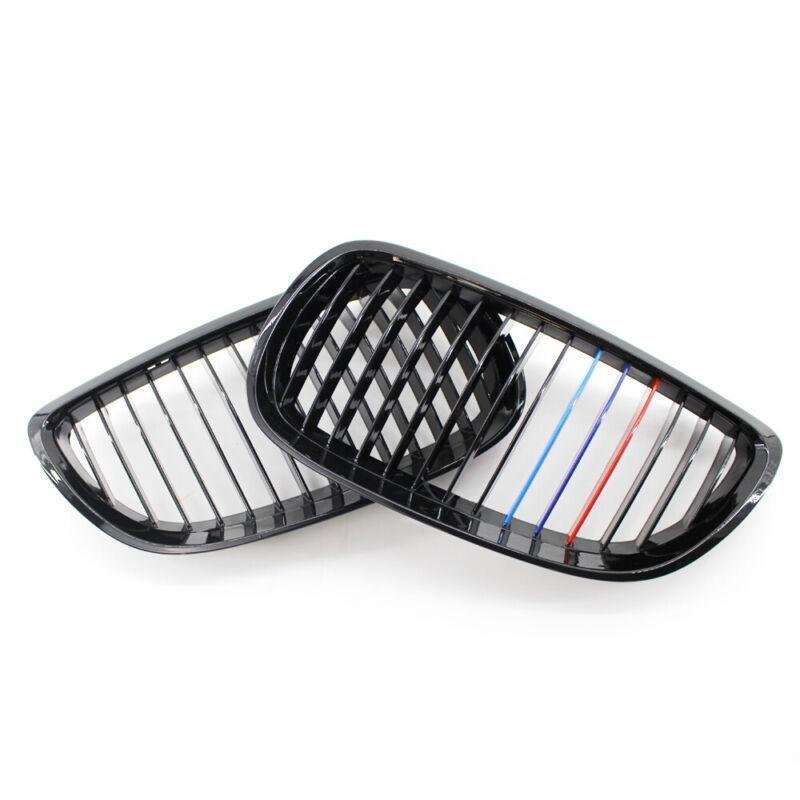 2X/Set Shiny Black M Look Grille for BMW E92 E93 3 Series 2Door 06-09 Mesh Grill