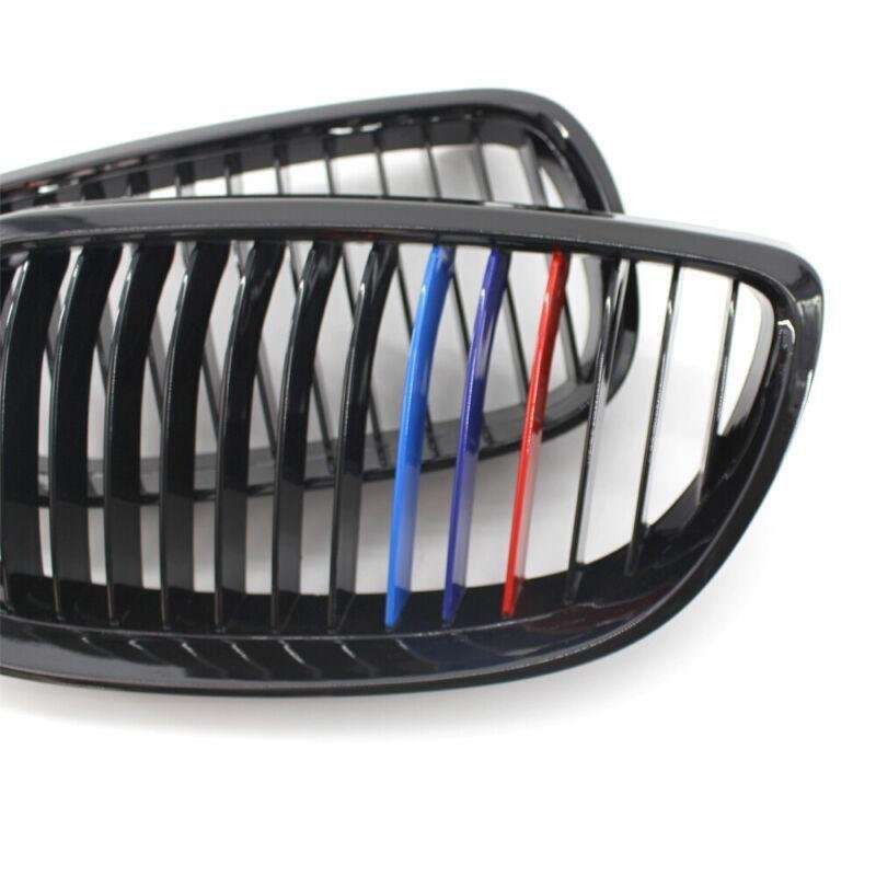2X/Set Shiny Black M Look Grille for BMW E92 E93 3 Series 2Door 06-09 Mesh Grill