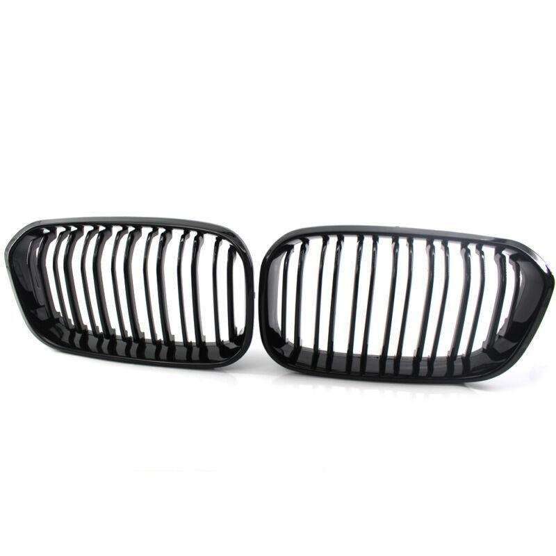 2X/Set Shiny Black Grille Dual Line Fits for BMW F20 F21 1 Series 15-16 Grill