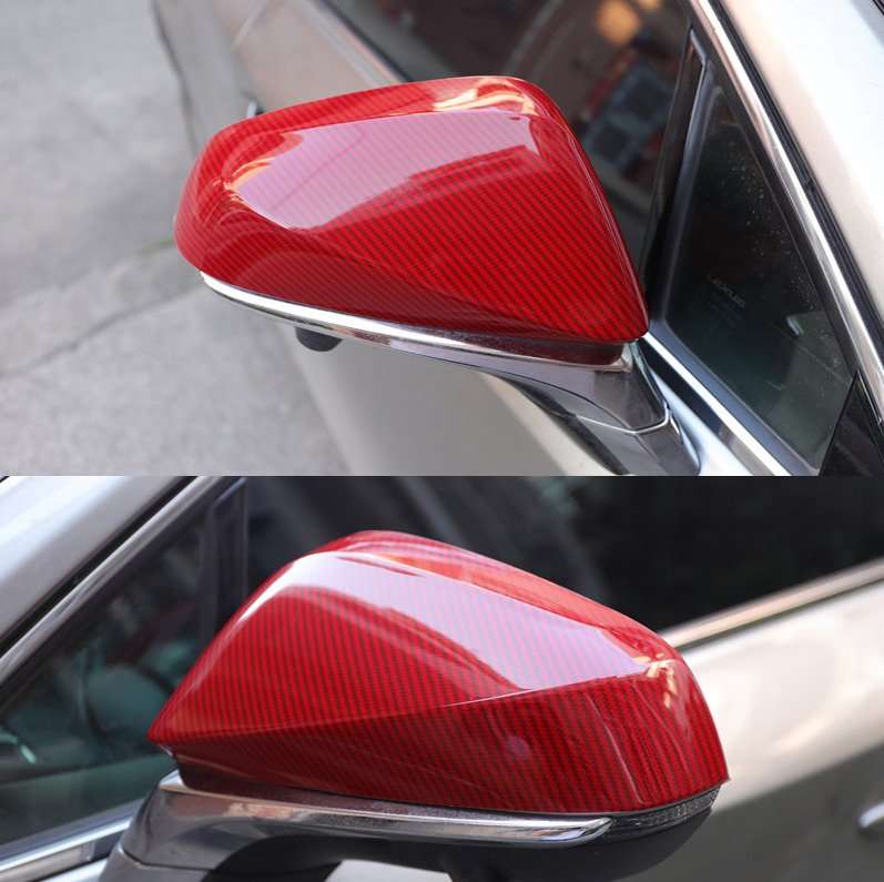 For Lexus NX RX 2015-2024 Red Carbon Fiber Side Door Rearview Mirror Cover cap