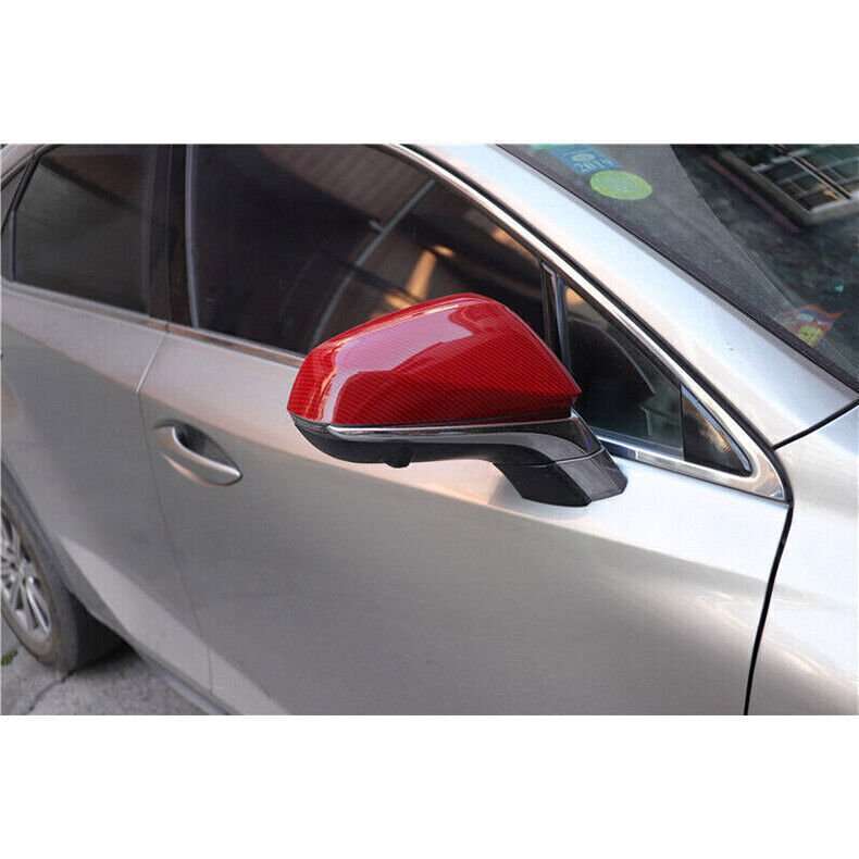 For Lexus NX RX 2015-2024 Red Carbon Fiber Side Door Rearview Mirror Cover cap