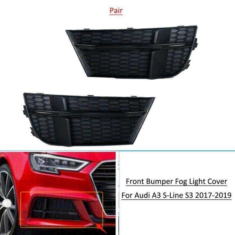 Front Bumper Fog Light Lamp Grille Cover For Audi A3 S-Line S3 2017-2019 Pair