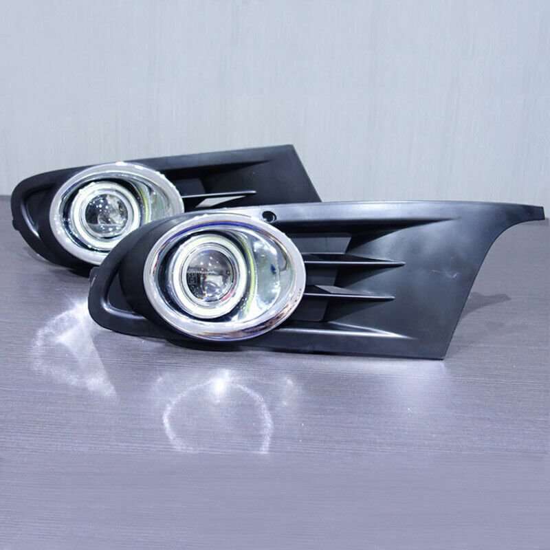 LED Fog Light Assembly w/ Angel Eye Daytime Running Lamp For VW Golf 6 2010-2013