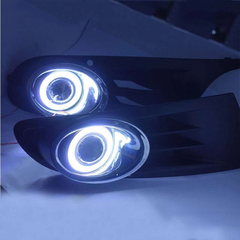 LED Fog Light Assembly w/ Angel Eye Daytime Running Lamp For VW Golf 6 2010-2013
