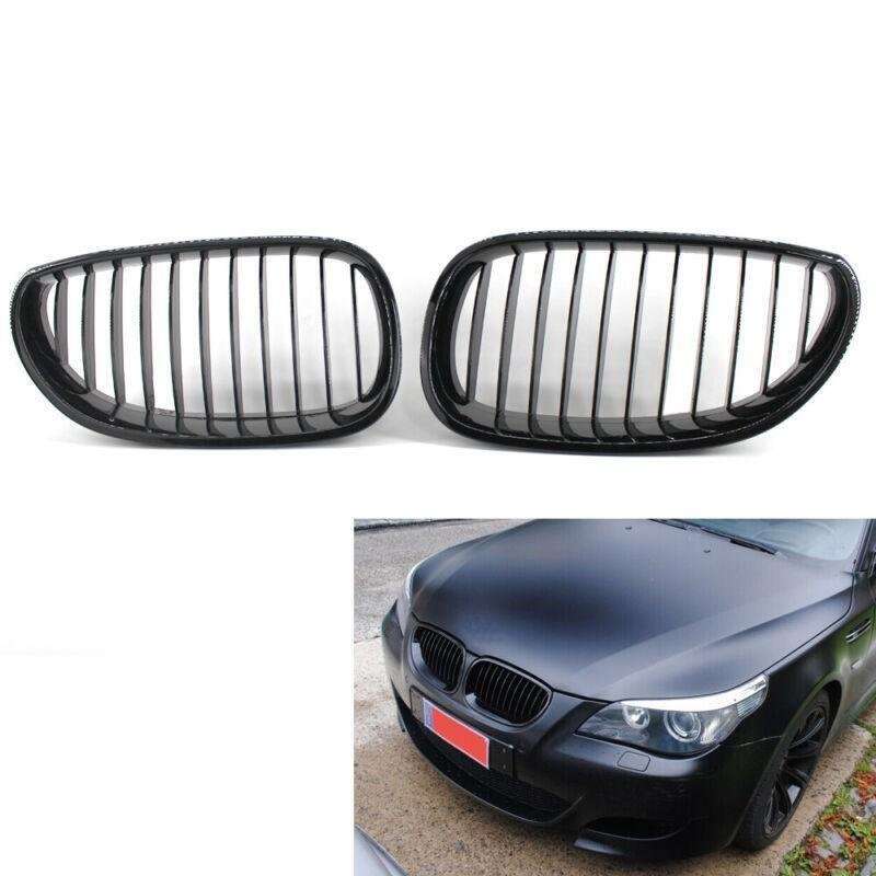One Pair of Gloss Black Grille For BMW E60 E61 M5 5 Series 2003-2009
