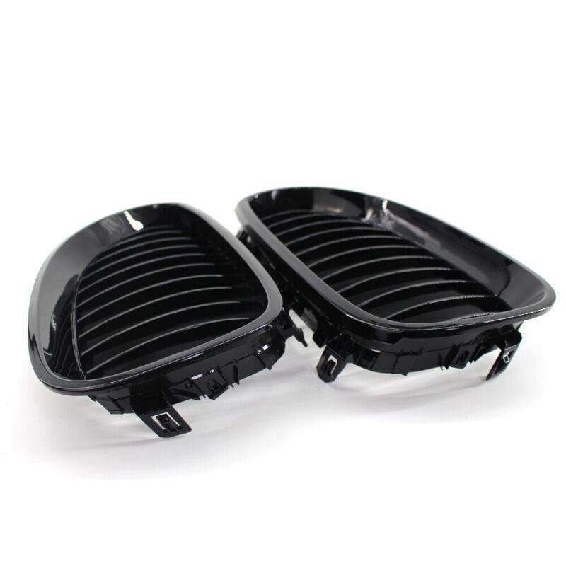 One Pair of Gloss Black Grille For BMW E60 E61 M5 5 Series 2003-2009