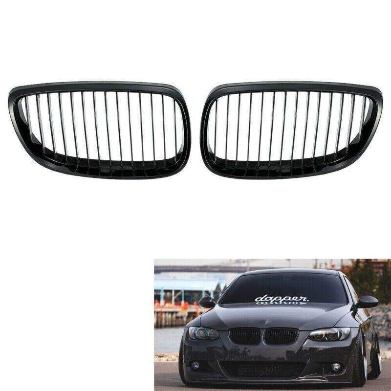 2X/Set Shiny Black Grille for BMW E92 E93 3 Series Coupe 2 Door 06-09 Mesh Grill