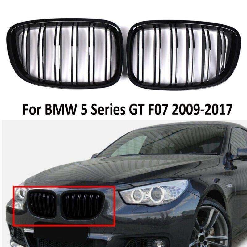 Gloss Black Front Kidney Grille Grill For BMW 5 Series GT F07 2009-2017 Pair