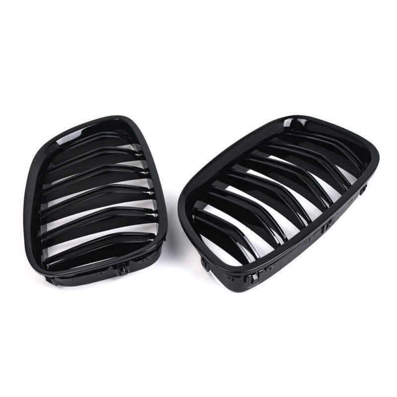 Gloss Black Front Kidney Grille Grill For BMW 5 Series GT F07 2009-2017 Pair