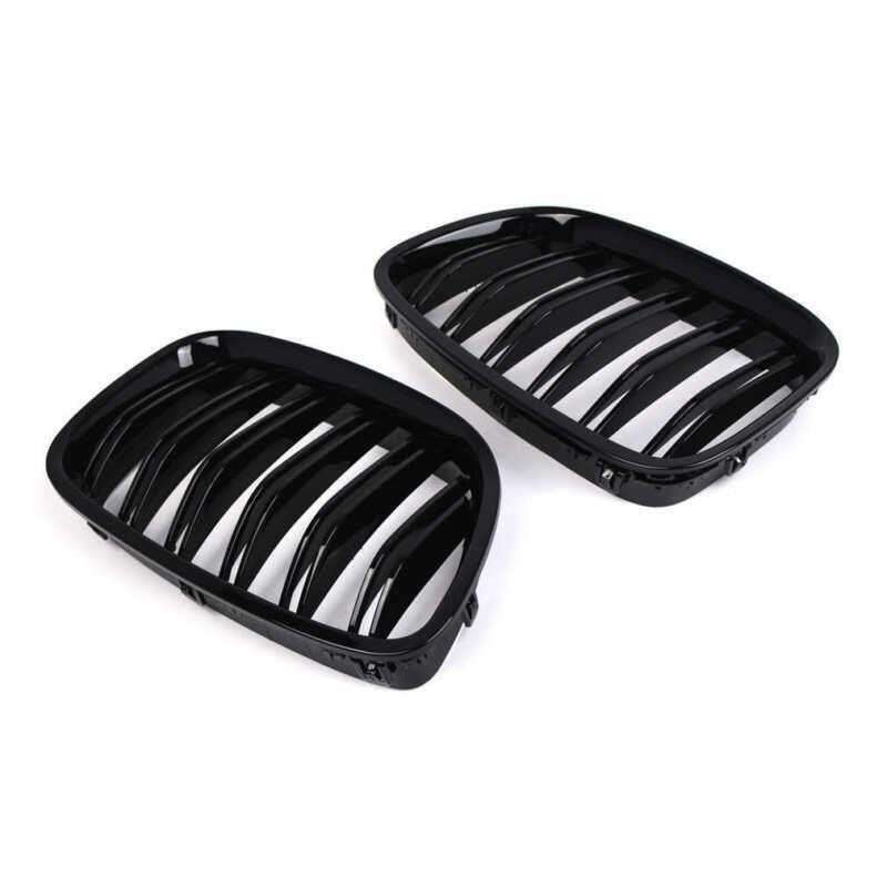 Gloss Black Front Kidney Grille Grill For BMW 5 Series GT F07 2009-2017 Pair