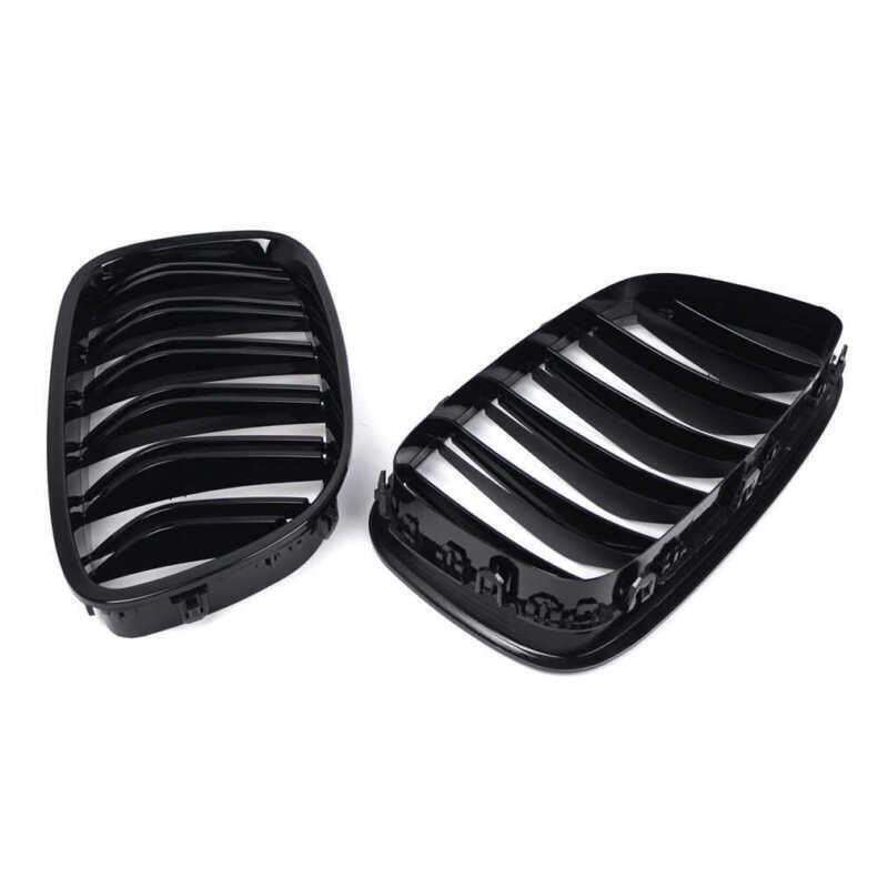 Gloss Black Front Kidney Grille Grill For BMW 5 Series GT F07 2009-2017 Pair