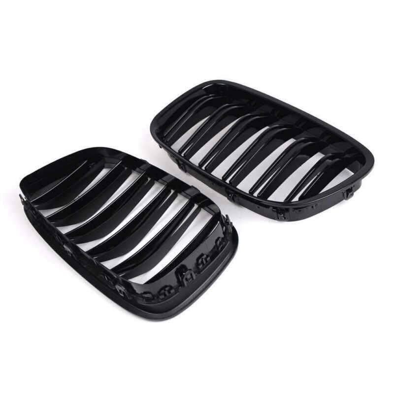 Gloss Black Front Kidney Grille Grill For BMW 5 Series GT F07 2009-2017 Pair
