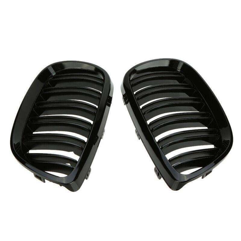 2X/Set Shiny Black Dual Slat Line Grille for BMW E92 E93 2 Door 06-10 Mesh Grill