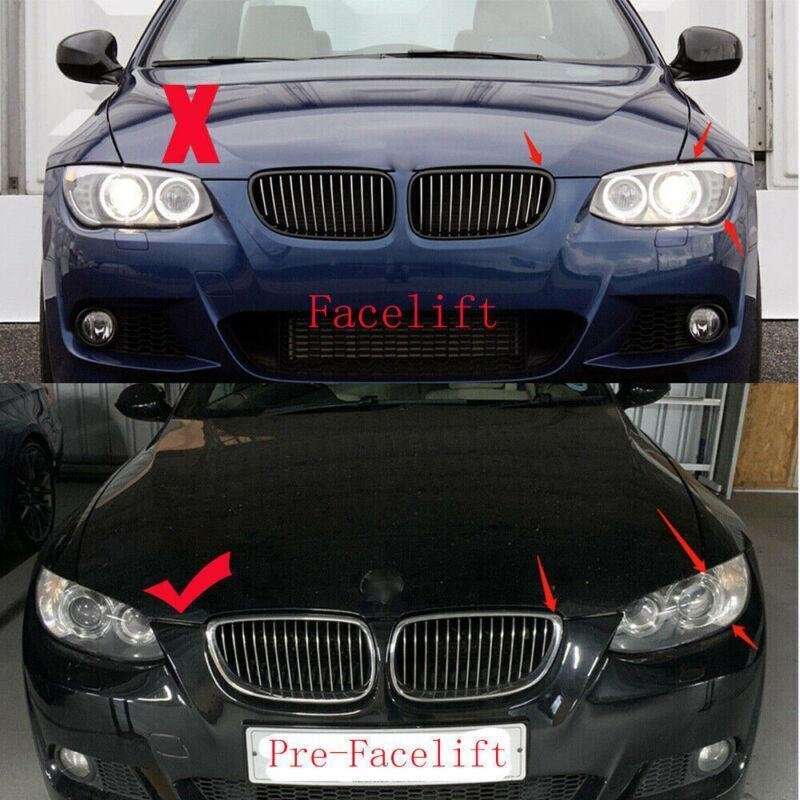 2X/Set Shiny Black Dual Slat Line Grille for BMW E92 E93 2 Door 06-10 Mesh Grill