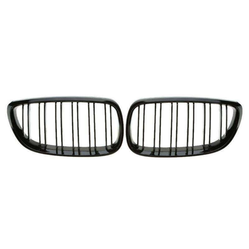 2X/Set Shiny Black Dual Slat Line Grille for BMW E92 E93 2 Door 06-10 Mesh Grill