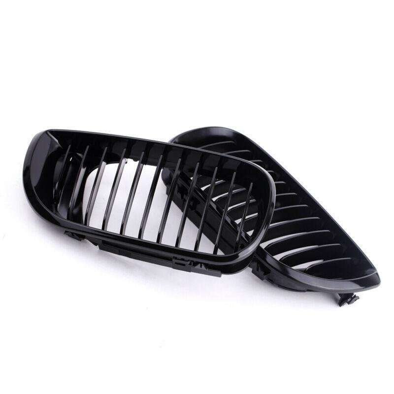 2x/Set Fit For BMW E46 Front Grille 02-05 3 Series 4 Door Shiny Black Mesh Grill