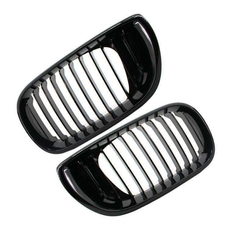 2x/Set Fit For BMW E46 Front Grille 02-05 3 Series 4 Door Shiny Black Mesh Grill