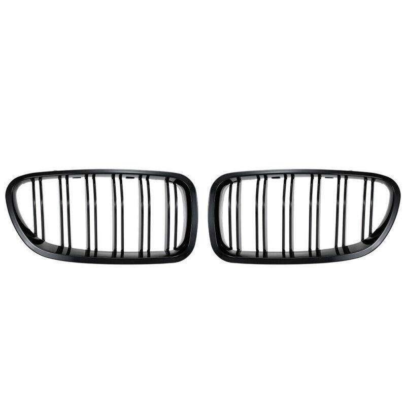 2X/Set Grill Shiny Black Grille Dual Slat for BMW F10 F11 F18 5 Series M5 10-17
