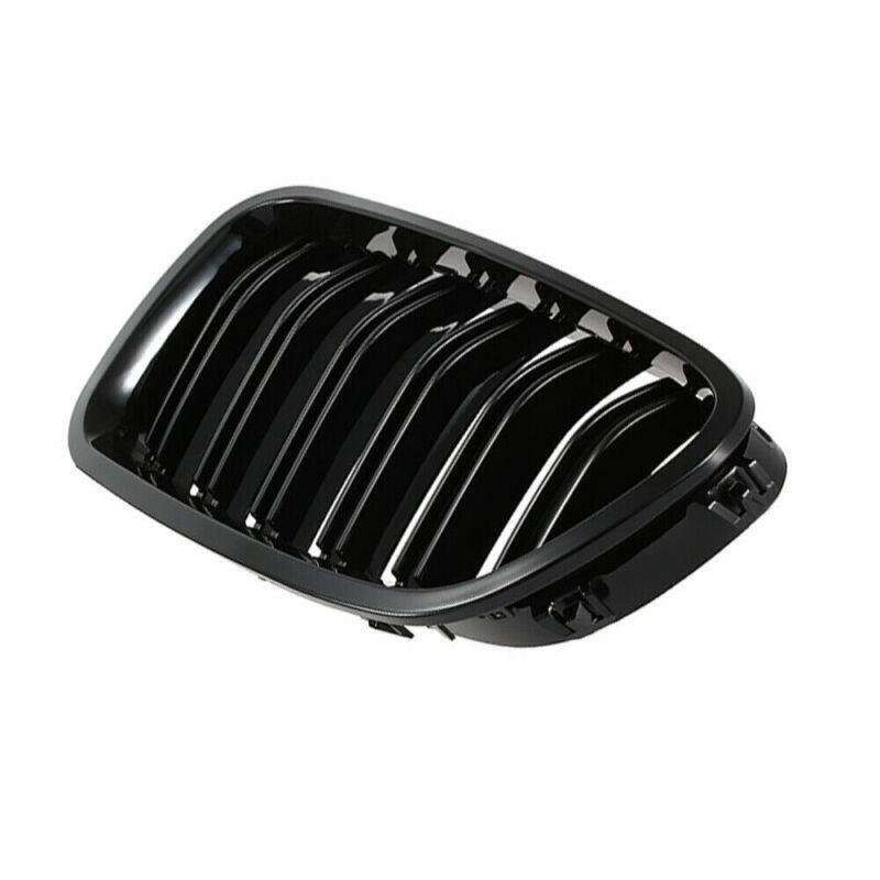 2X/Set Grill Shiny Black Grille Dual Slat for BMW F10 F11 F18 5 Series M5 10-17