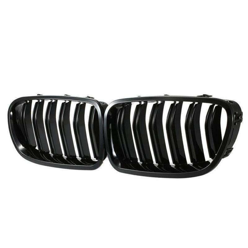 2X/Set Grill Shiny Black Grille Dual Slat for BMW F10 F11 F18 5 Series M5 10-17