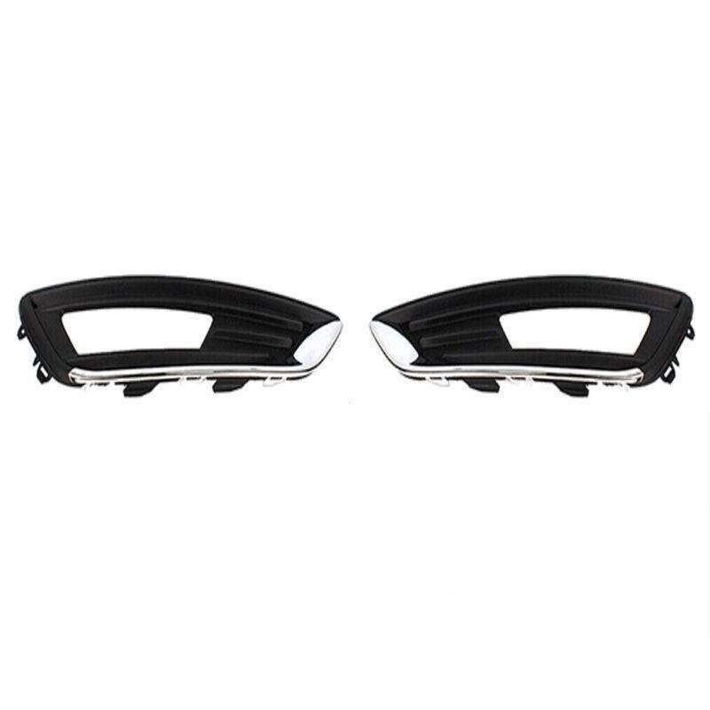 Pair Front Bumper Cover Fog Light Lamp Bezel Trim For Ford Focus 2015-2018