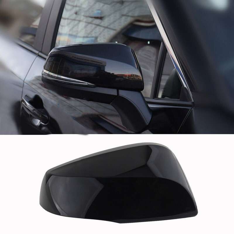1Pc Right Side Rearview Mirror Cover Trim For 2020-2022 Toyota Highlander Black