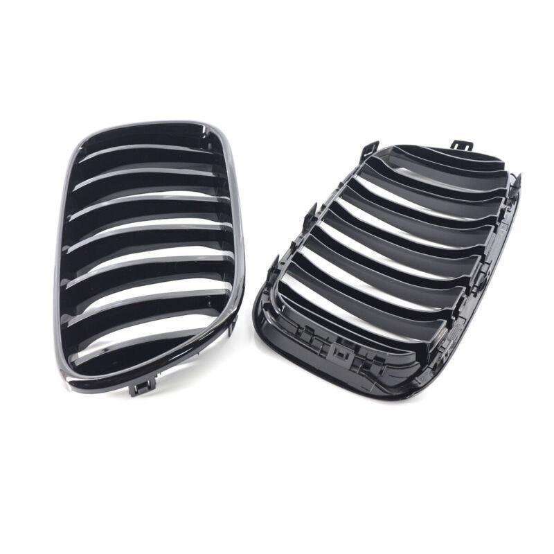 2X/Set Car Front Shiny Black Grille Replacement for BMW F25 X3 11-13 Mesh Grill