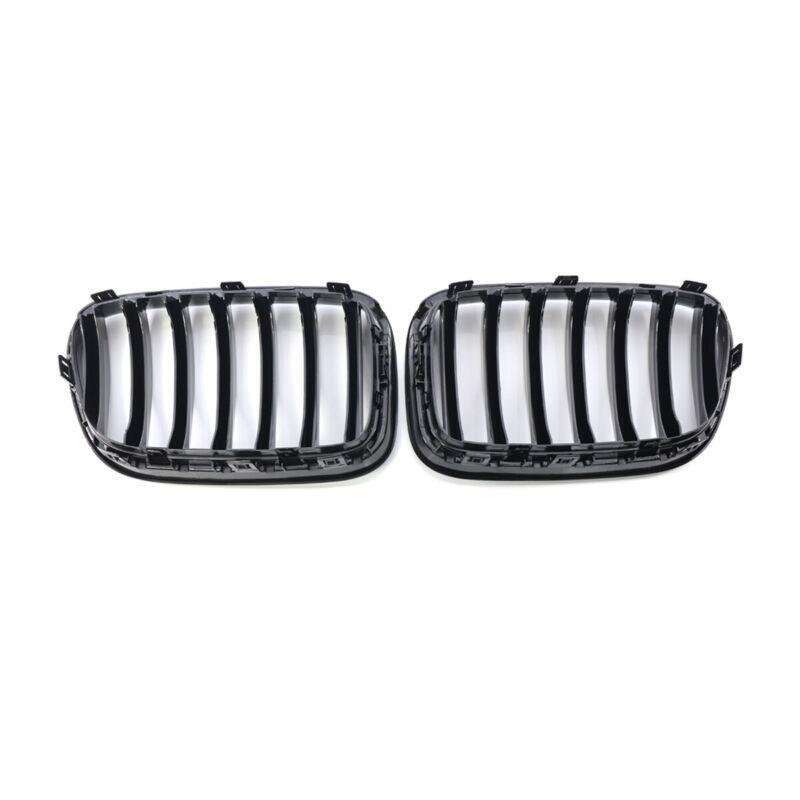 2X/Set Car Front Shiny Black Grille Replacement for BMW F25 X3 11-13 Mesh Grill