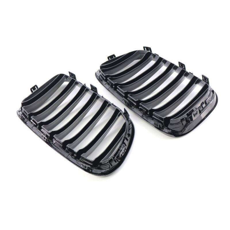 2X/Set Car Front Shiny Black Grille Replacement for BMW F25 X3 11-13 Mesh Grill