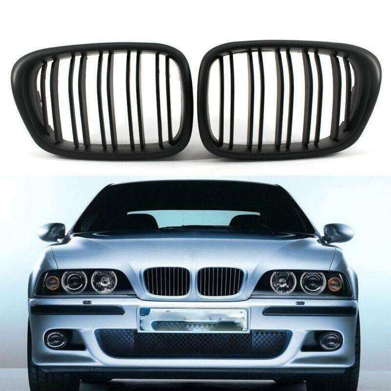 Pair of Matte Black Front Kidney Grille fit for BMW E39 5 Series 1999-2003