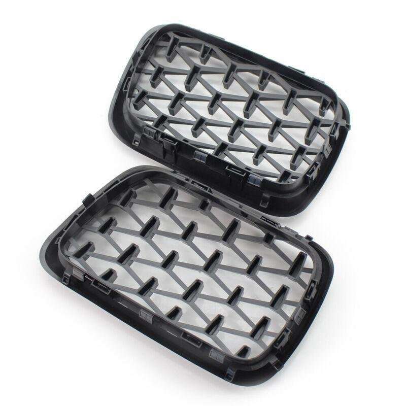 1 Pair Front Gloss Black Grille Diamond Meteor Style Fit BMW E36 3 Series 97-99