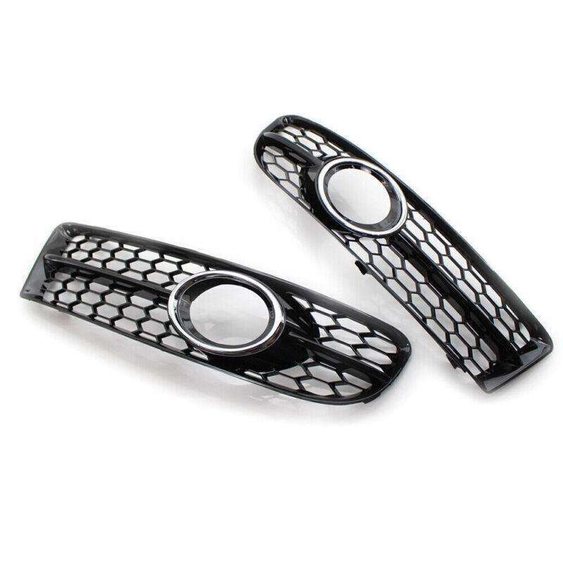 Pair of Chrome Trim Honeycomb Fog Light Grill Fit for Audi A4 B7 S-Line 05-08
