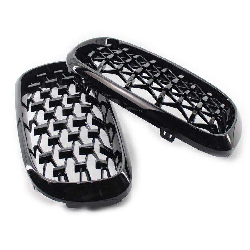 Fits BMW X5 F15 2014-2016 Grille Glossing Black Diamond Meteor Style Pair