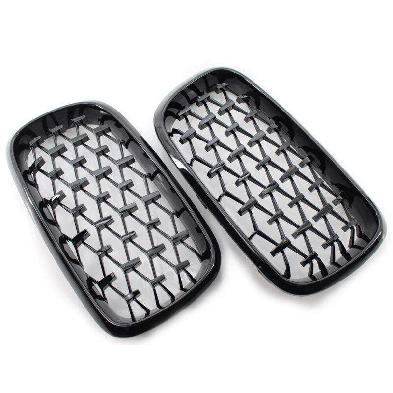 Fits BMW X5 F15 2014-2016 Grille Glossing Black Diamond Meteor Style Pair