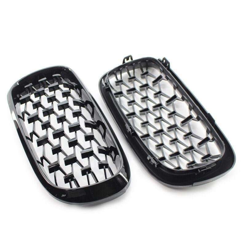 Fits BMW X5 F15 2014-2016 Grille Glossing Black Diamond Meteor Style Pair