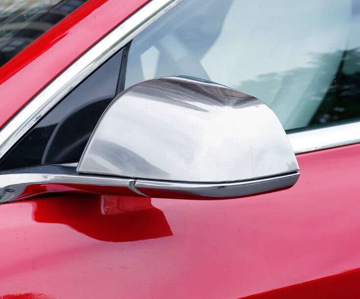 ABS Chrome Rear side View Mirror Cap Cover Trim 2pcs For Tesla Model Y 2020-2023