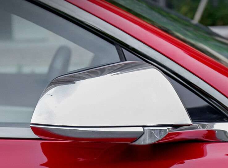 ABS Chrome Rear side View Mirror Cap Cover Trim 2pcs For Tesla Model Y 2020-2023
