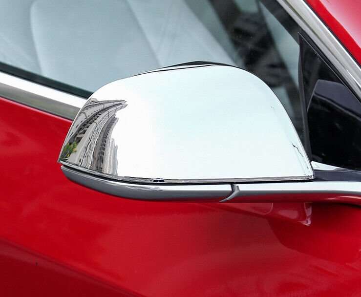 ABS Chrome Rear side View Mirror Cap Cover Trim 2pcs For Tesla Model Y 2020-2023