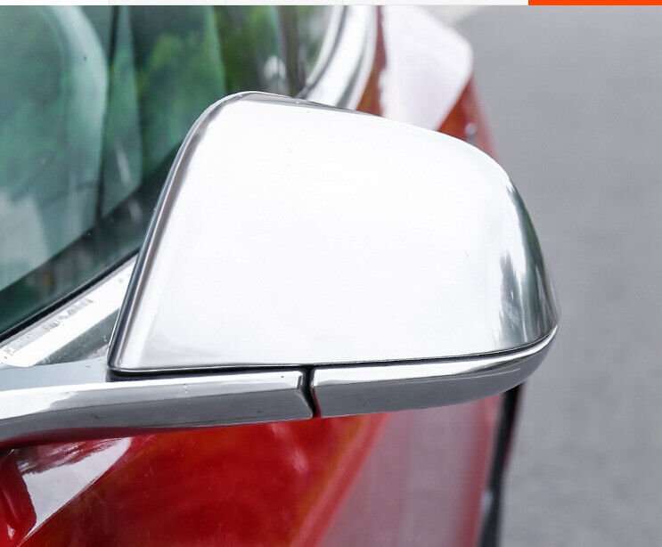 ABS Chrome Rear side View Mirror Cap Cover Trim 2pcs For Tesla Model Y 2020-2023