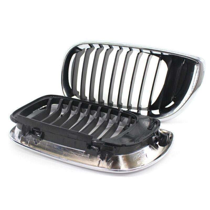 For BMW E46 Front Grille 02-05 3 Series 4 Door Gloss Kidney Style Half Silver