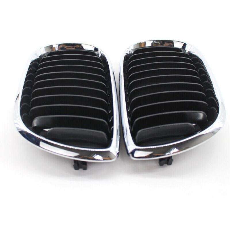 For BMW E46 Front Grille 02-05 3 Series 4 Door Gloss Kidney Style Half Silver